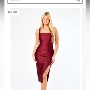 Eclipse Red Satin Cowl Dress